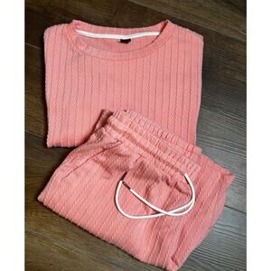 MANFINITY Peachy Pink Men's Matching Shorts & T-shirt Set Size Medium